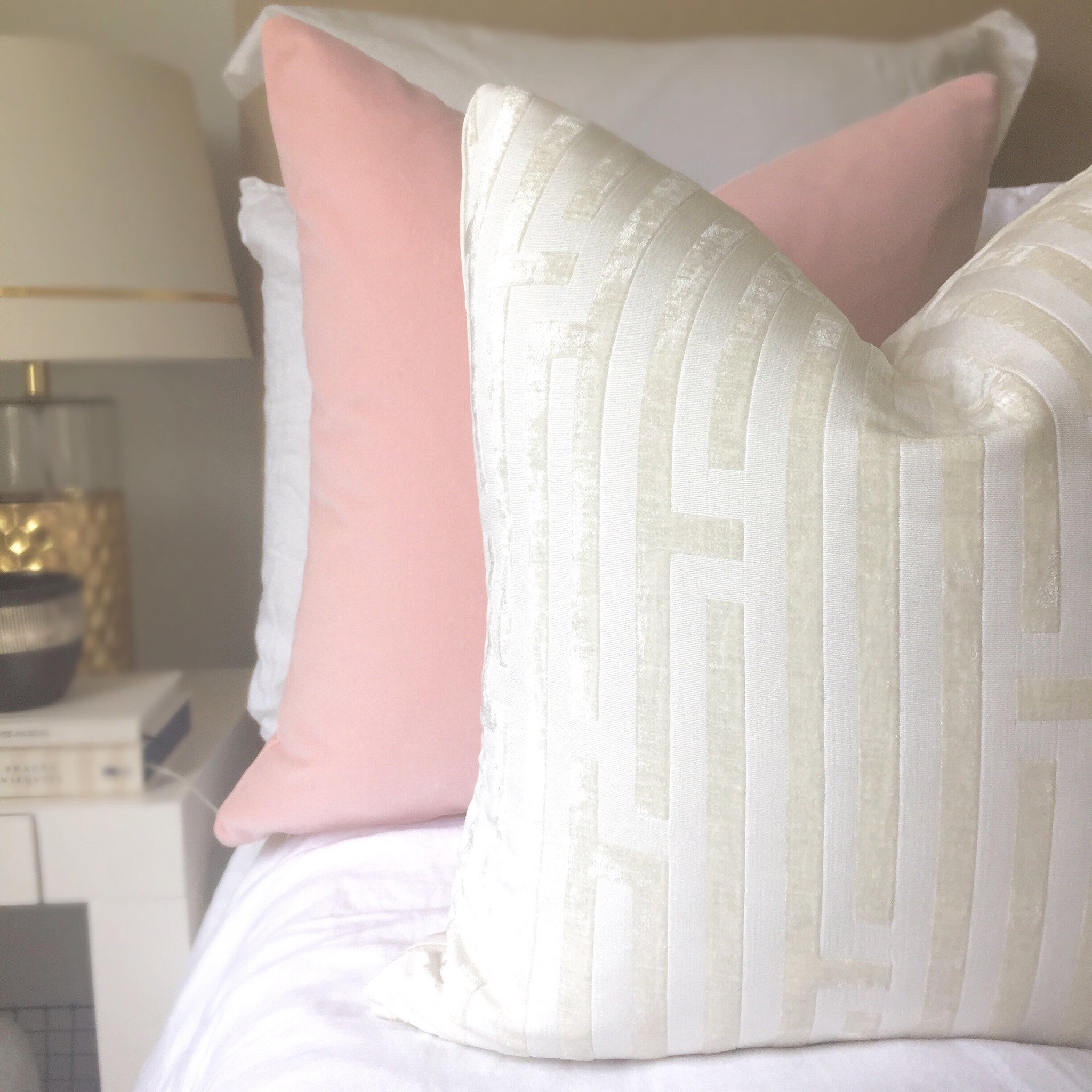 Cut Velvet Pillow Cover - Ivory