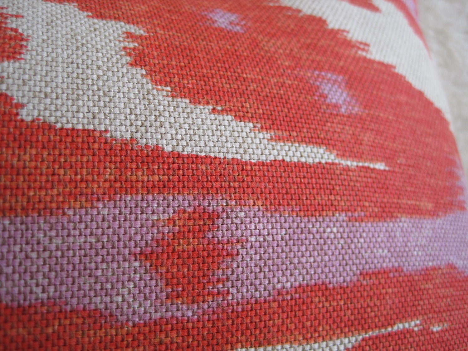 Ikat Designer Linen Pillow Cover - 18x18 inch