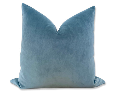 Plush Velvet Pillow Cover - Pacific Ocean Blue