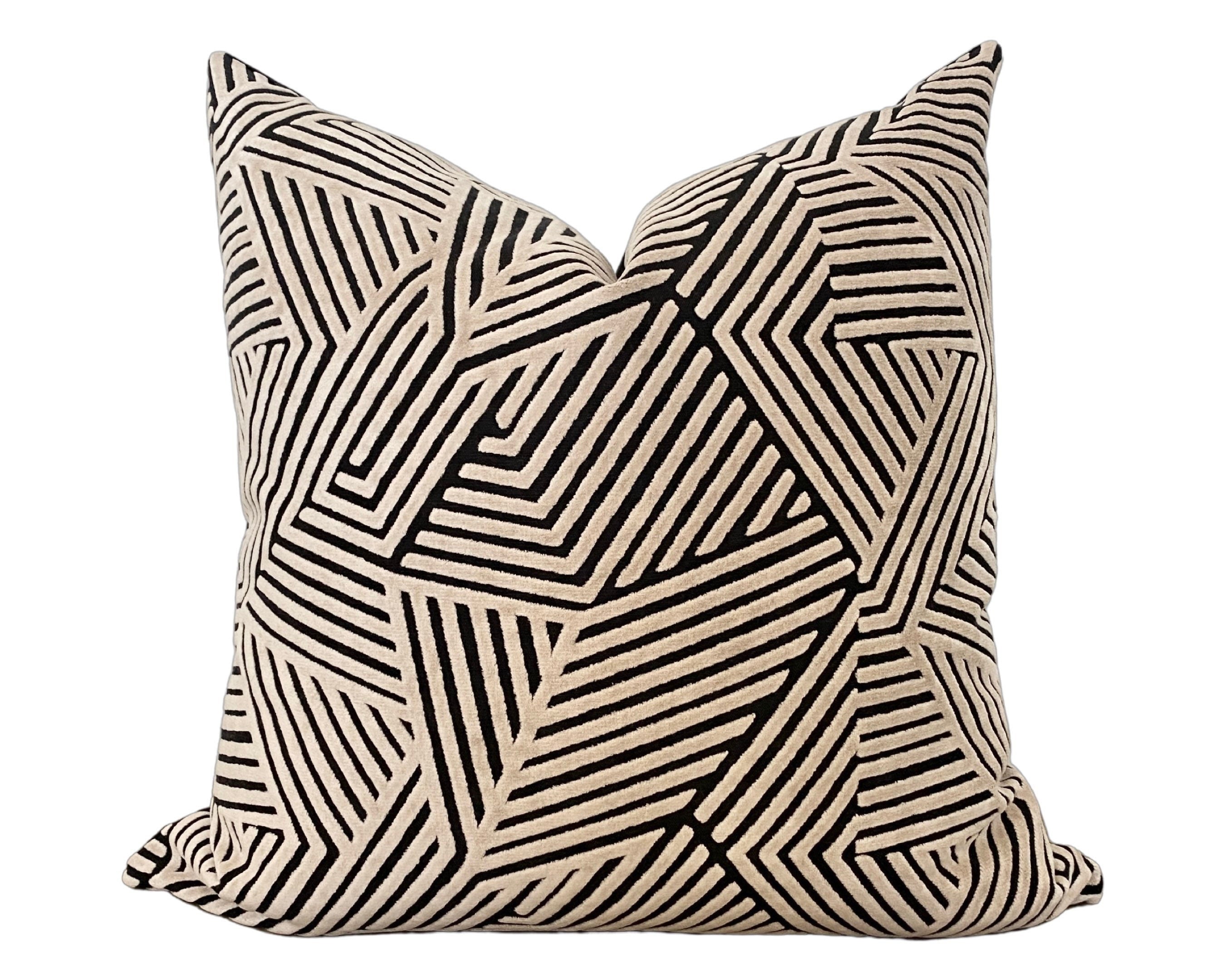 Sun Dial Pillow Cover - Cream and Black