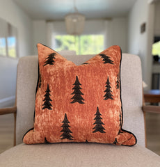 Copper Velvet Christmas Tree Pillow Cover