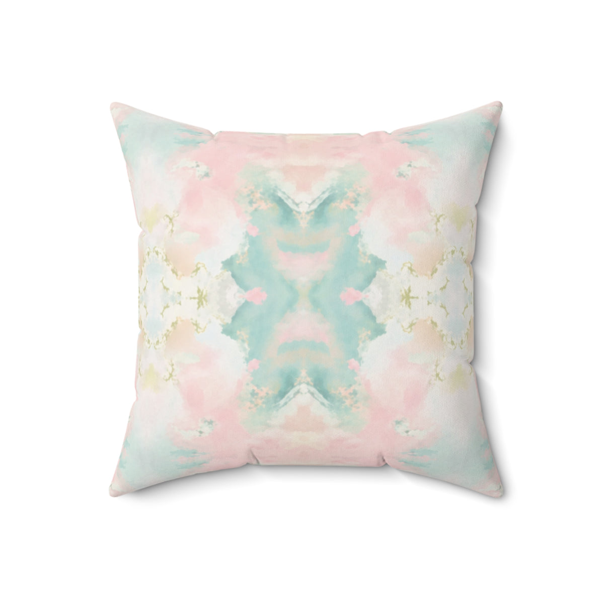 Pastel Matte Velveteen Kaleidoscope Pillow - Watercolor design - Grand Millennial style
