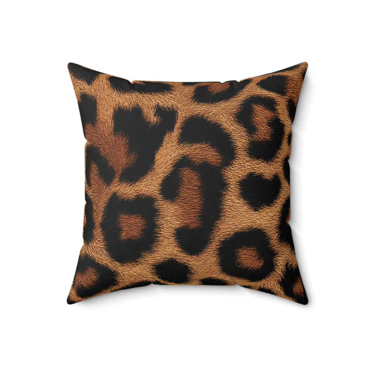 Leopard Print Faux Suede Square Pillow | Animal Print Throw Pillow | Insert Included