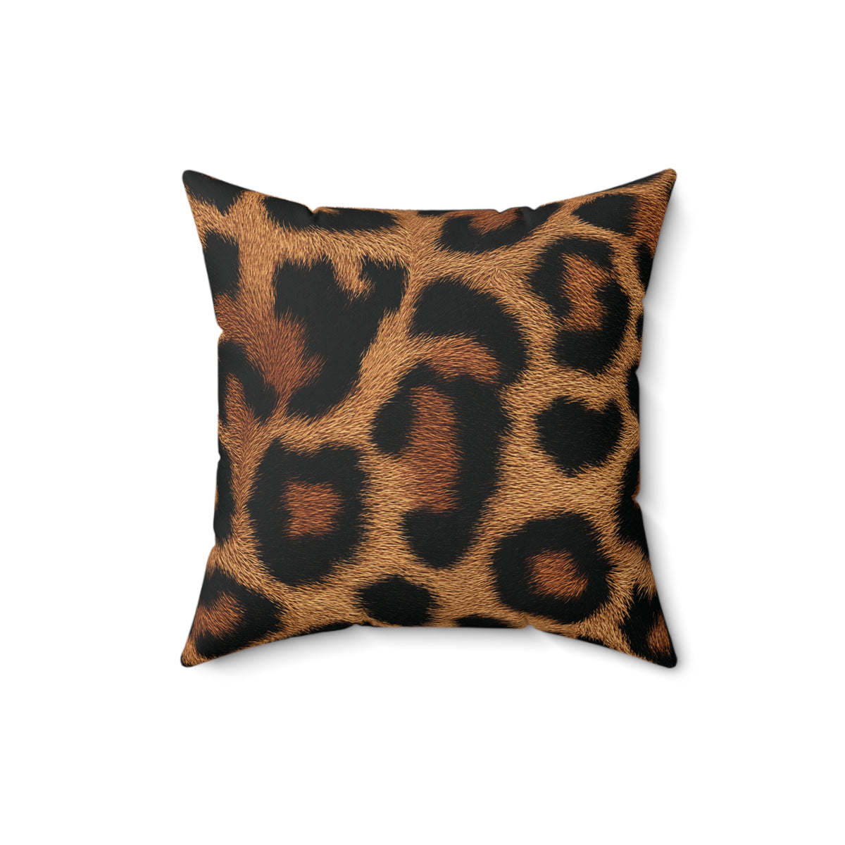 Leopard Print Faux Suede Square Pillow | Animal Print Throw Pillow | Insert Included