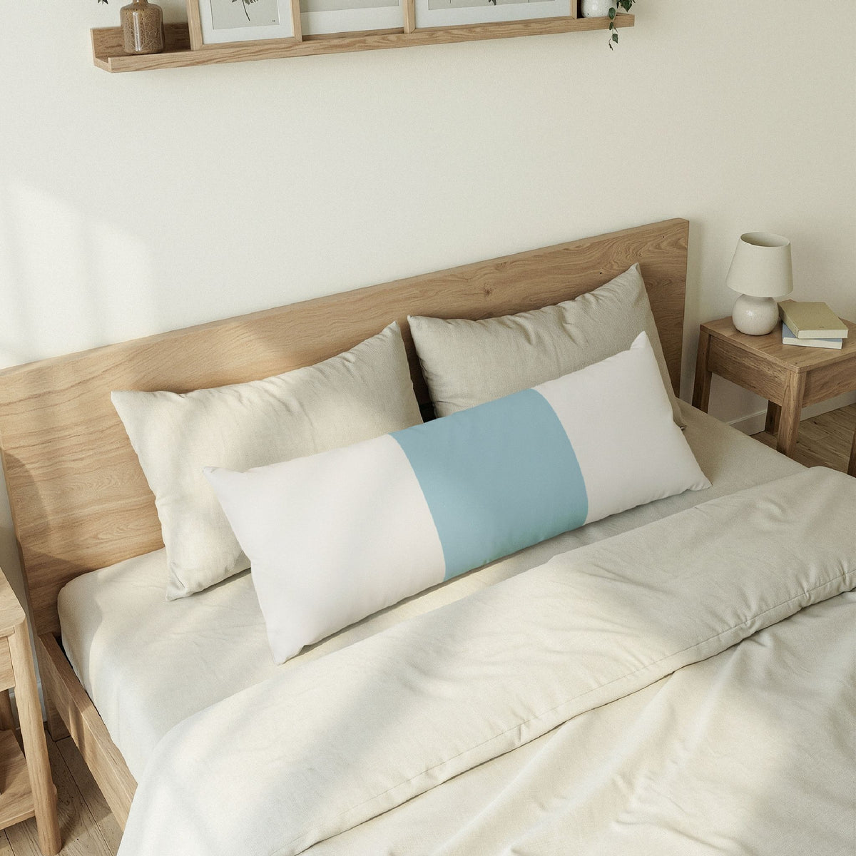 Minimal Blue Mezzo Stripe Lumbar Pillow | 20" x 54" | Long Bolster Pillow | Insert Included