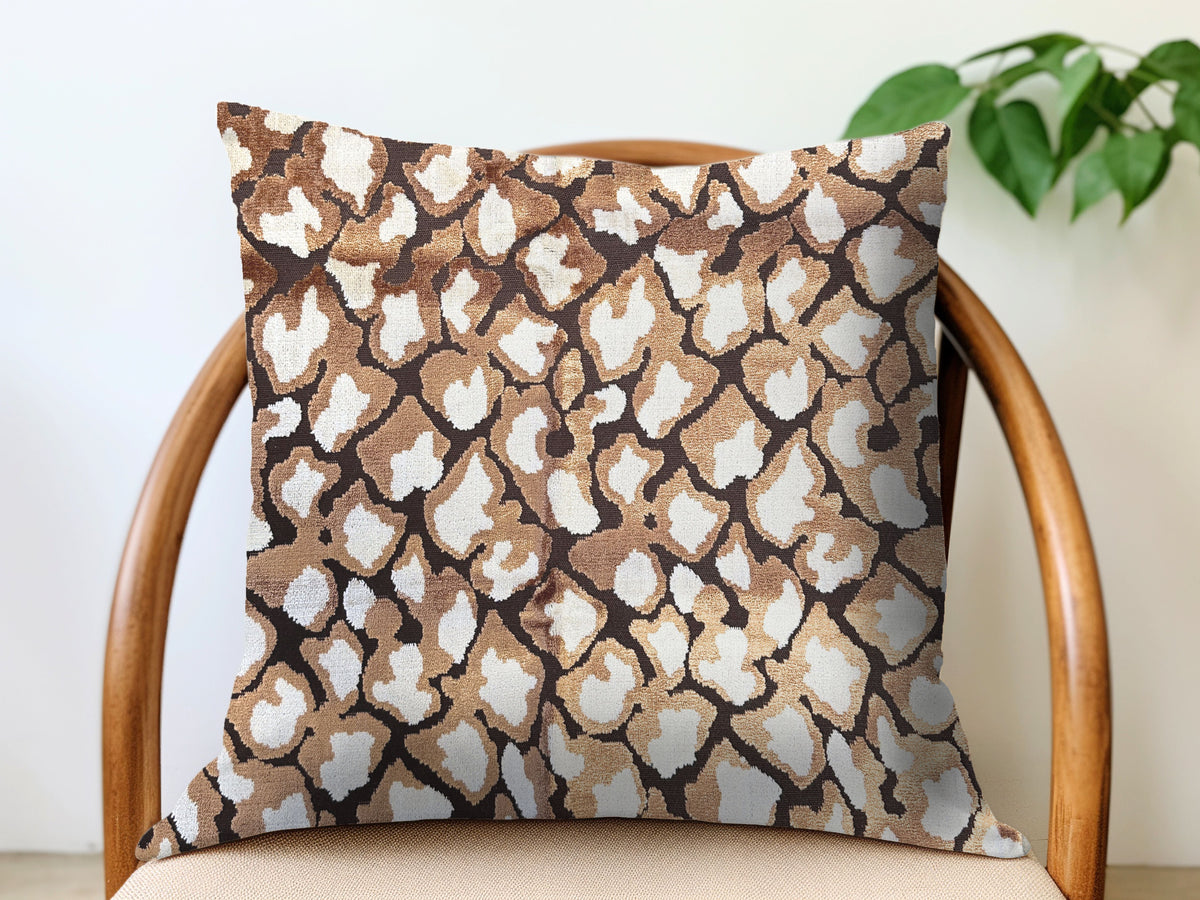 Leopard Spots Cut Velvet Pillow Cover