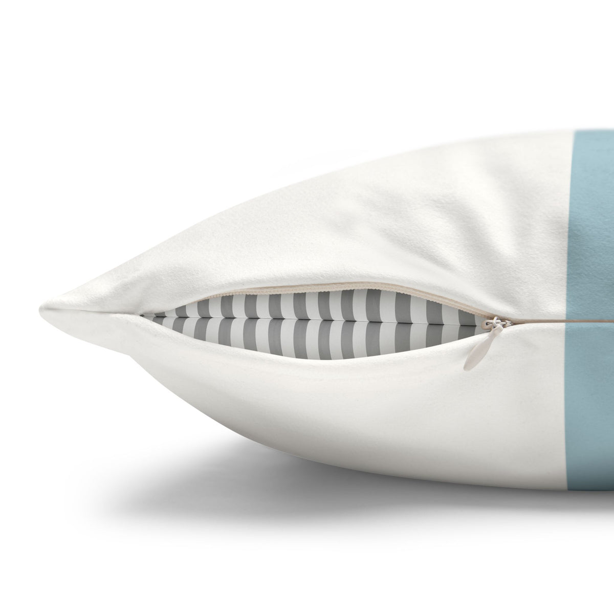 Mineral Blue Mezzo Stripe Matte Velveteen Pillow Cover - Coastal Design - Light Blue