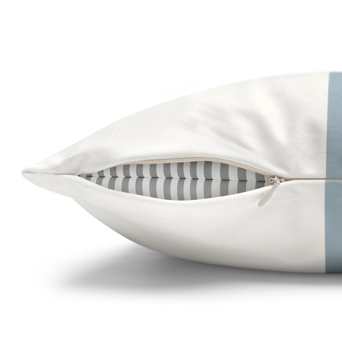 Dusty Blue Mezzo Stripe Matte Velveteen Pillow Cover - Coastal Decor - Gray Blue