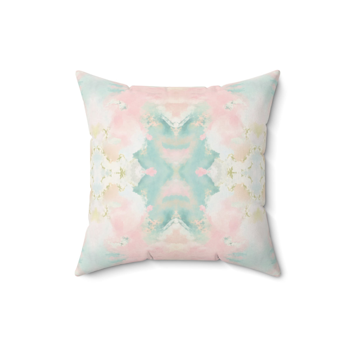 Pastel Matte Velveteen Kaleidoscope Pillow - Watercolor design - Grand Millennial style