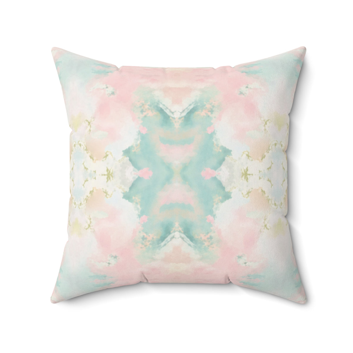 Pastel Matte Velveteen Kaleidoscope Pillow - Watercolor design - Grand Millennial style
