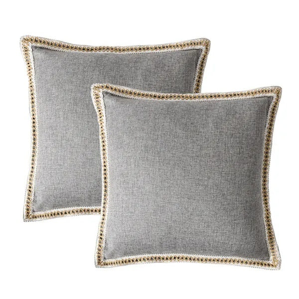 Set of 2 - Catalina Gray Linen Pillow Cover