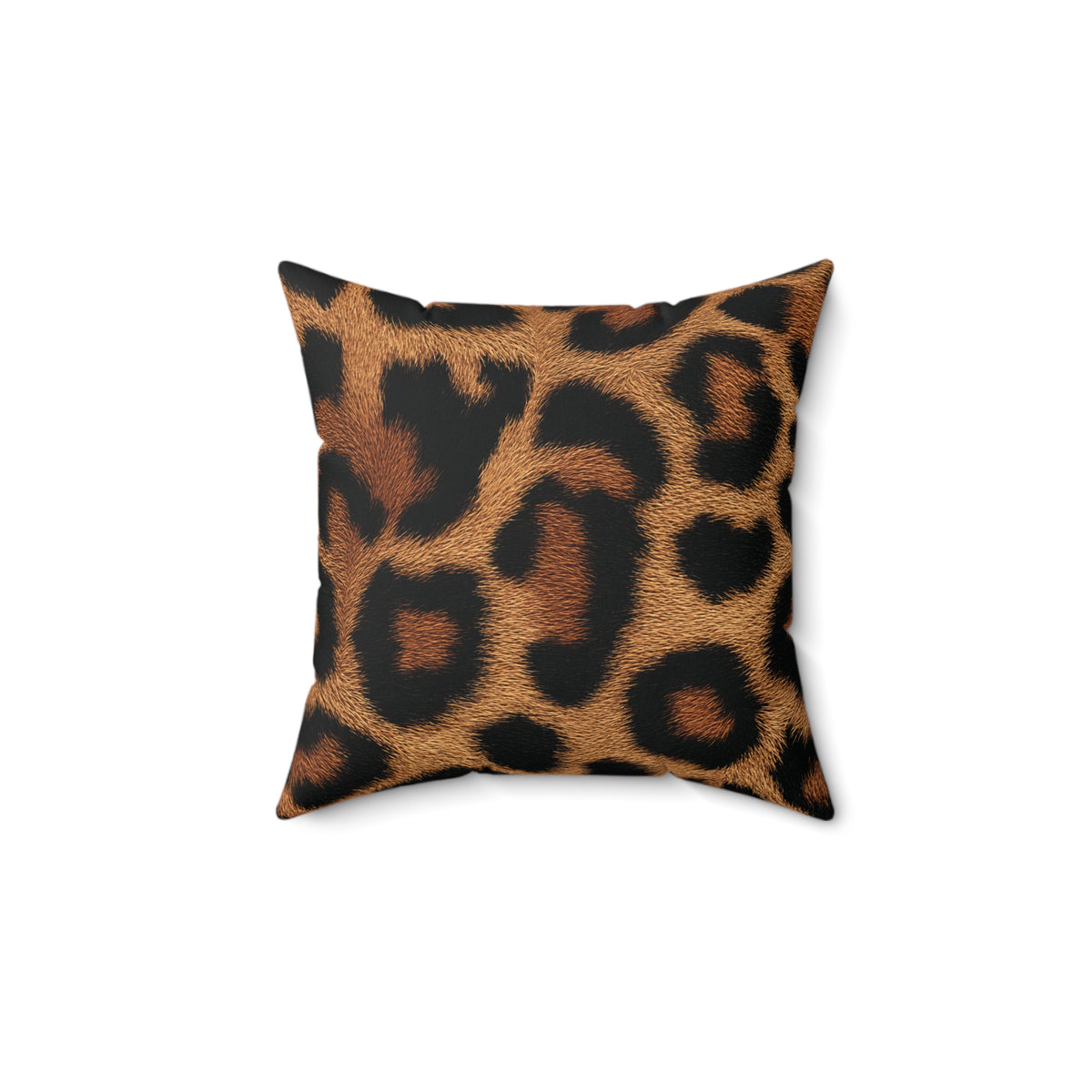 Leopard Print Faux Suede Square Pillow | Animal Print Throw Pillow | Insert Included