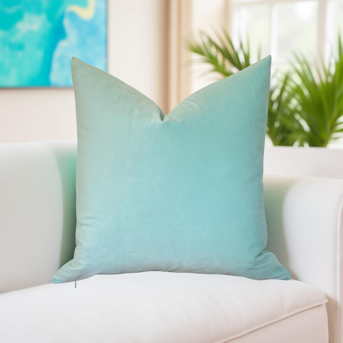 Plush Velvet Pillow Cover - Bermuda