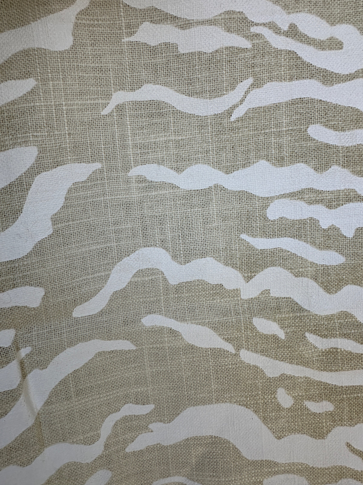 Tiger print decorative pillow cover tan linen