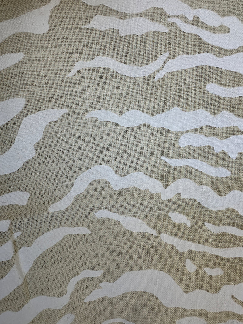 Tiger print decorative pillow cover tan linen