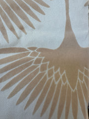 Bird Flock Cut Velvet Pillow Cover - Blush