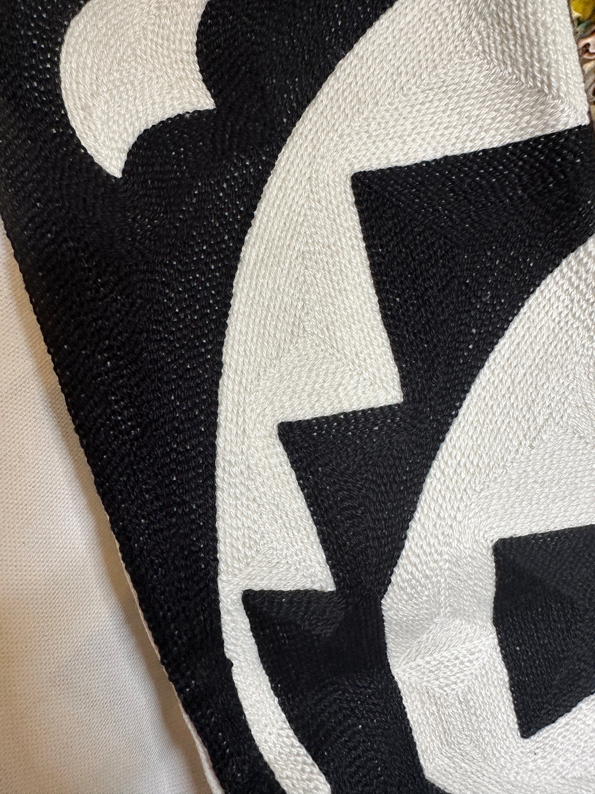 Embroidered Pillow Cover - Black