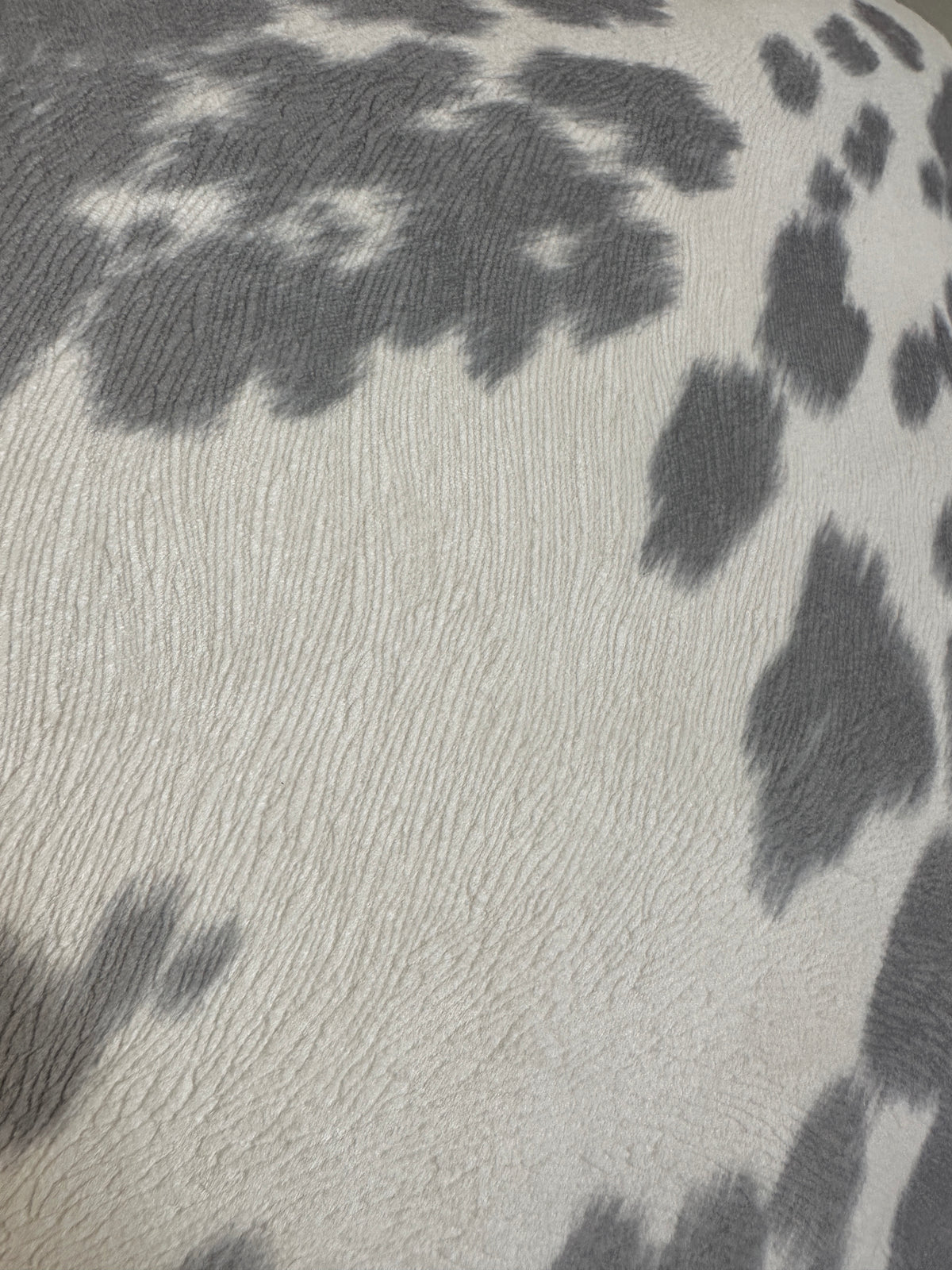 Faux Fur Cow Pillow Cover - Gray