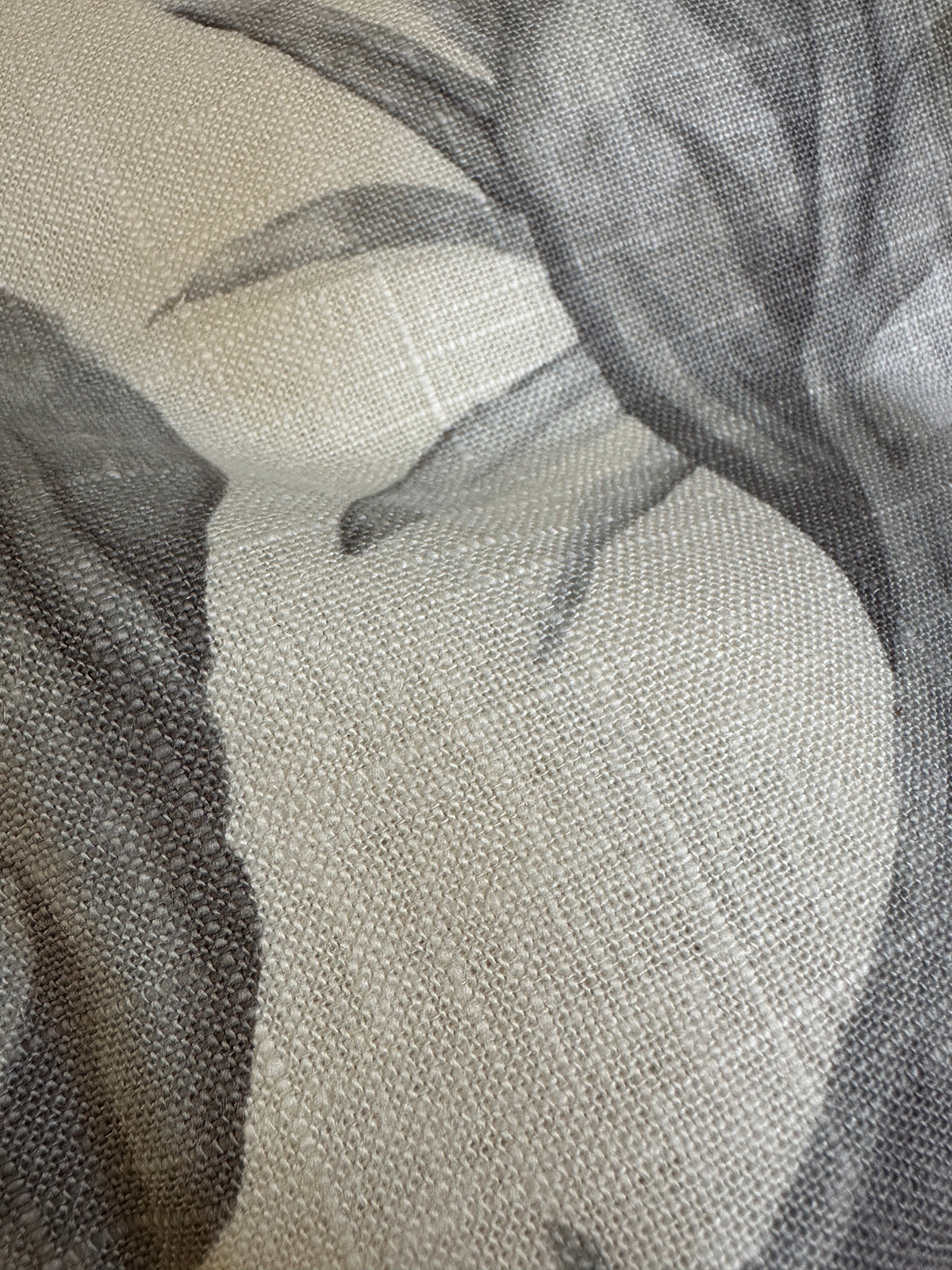 Linen Palm Pillow Cover - Gray