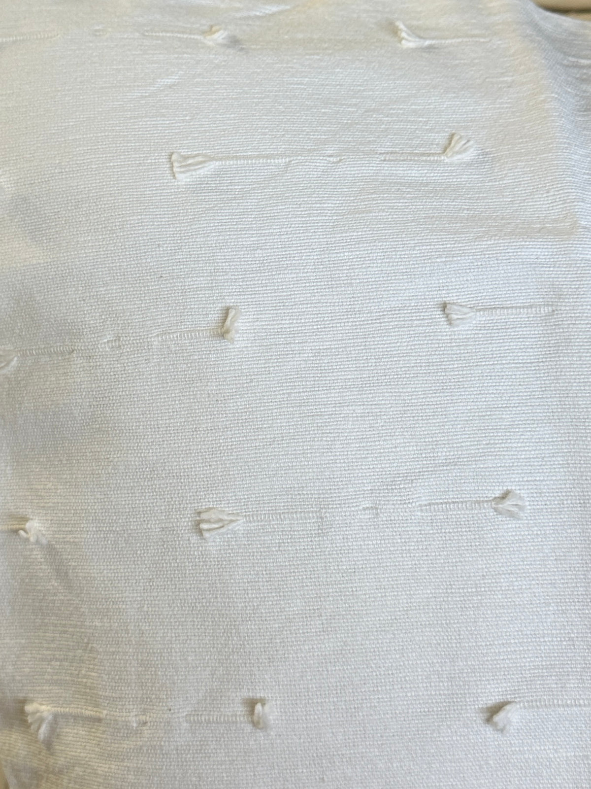 Schumacher Linen Tassel Pillow Cover - Ivory