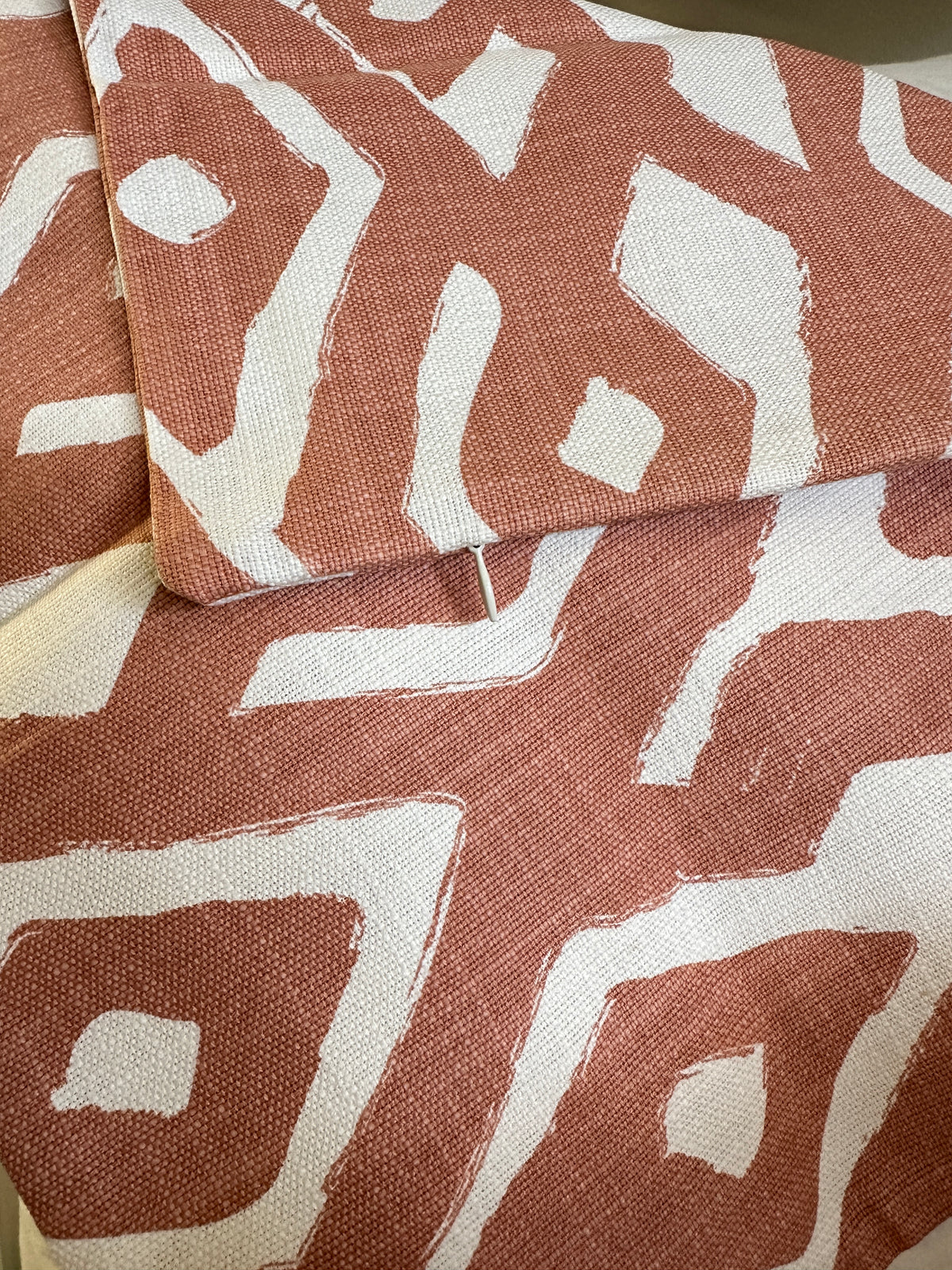 Kuba Linen Pillow Cover - Coral