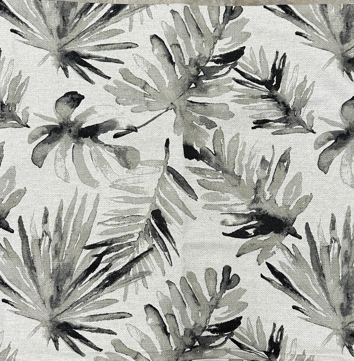 Linen Leaf Pillow Cover - Gray