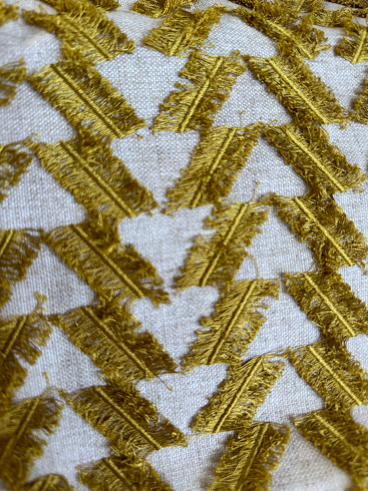 Fringe Linen Pillow Cover - Chartreuse/Gold