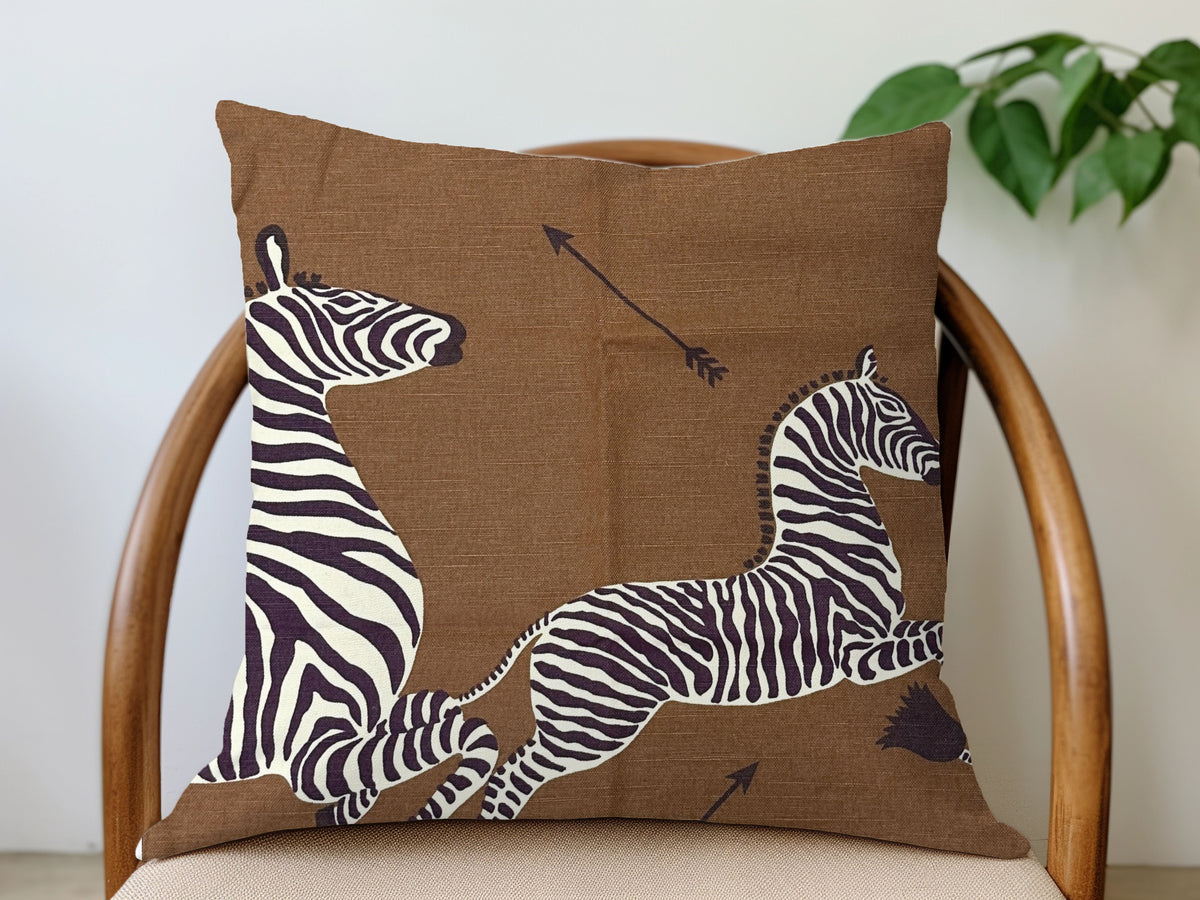 Schumacher Horse Pillow Cover - Brown