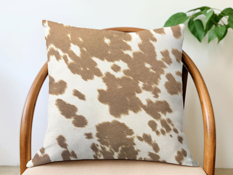 Faux Cow Pillow Cover - Warm Tan
