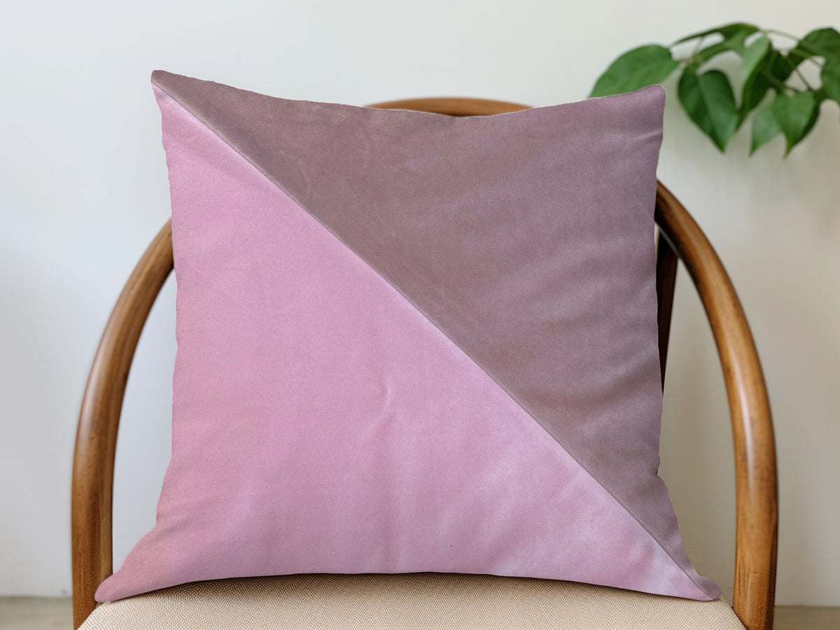 Slash Velvet Pillow Cover - Pink