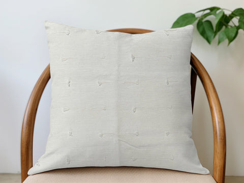 Schumacher Linen Tassel Pillow Cover - Ivory