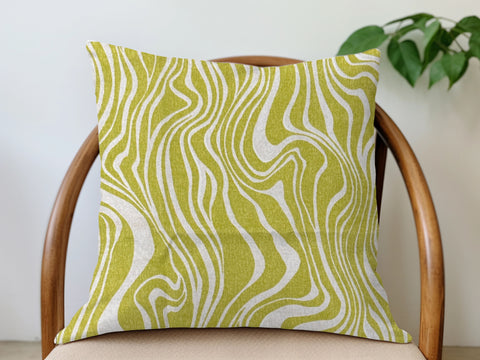 Outdoor Waves Pillow Cover - Chartreuse