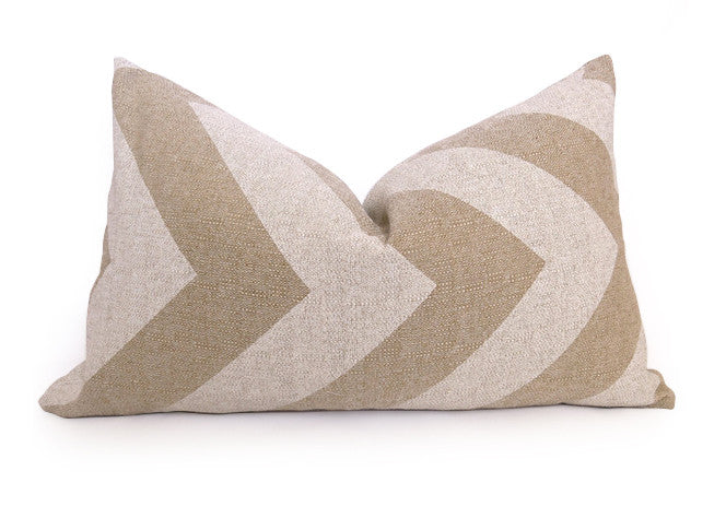 Grande Chevron Pillow Cover - Natural and White