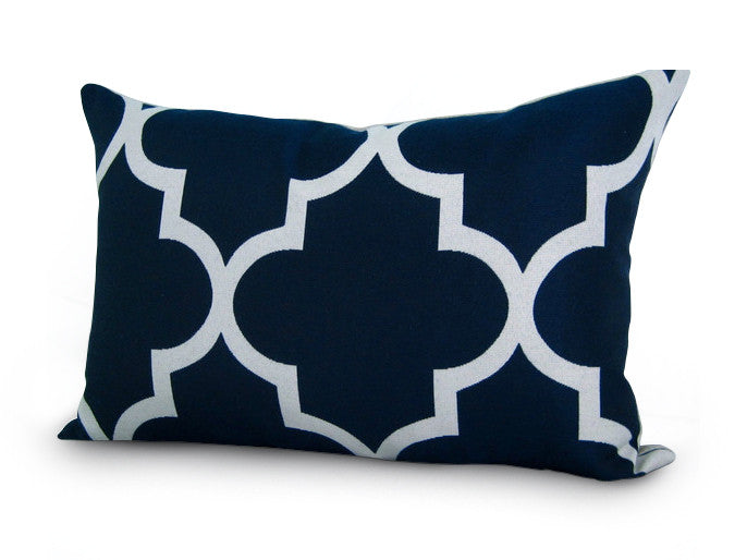 Moroccan Pillow Cover - Navy Blue