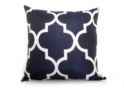 Moroccan Pillow Cover - Navy Blue