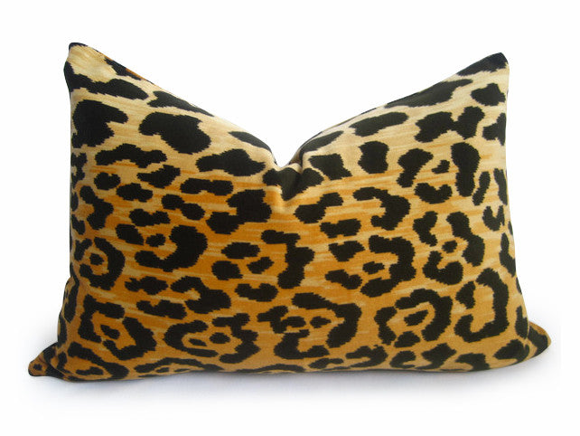 Leopard Velvet Pillow Cover - Gold