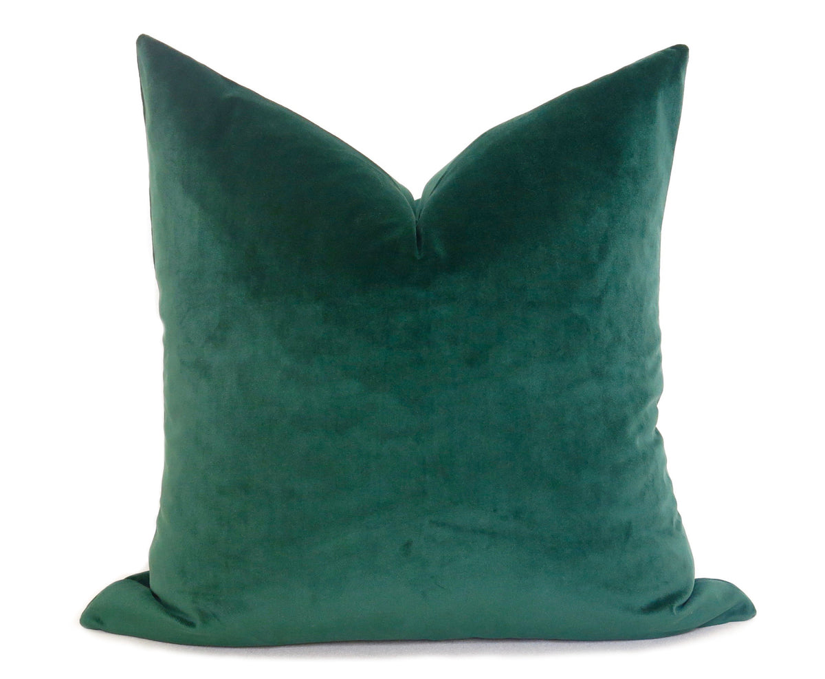 Plush Velvet Pillow Cover - Emerald Green