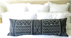 Mudcloth Pillow Cover - Faded Black