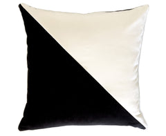 Slash Velvet Pillow Cover - Black and White