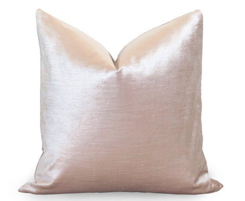 Glisten Velvet Pillow Cover - Nude Blush