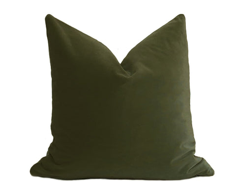 PLUSH Velvet Pillow Cover - Olive