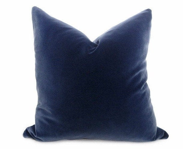 PLUSH Velvet Pillow Cover - Denim Navy