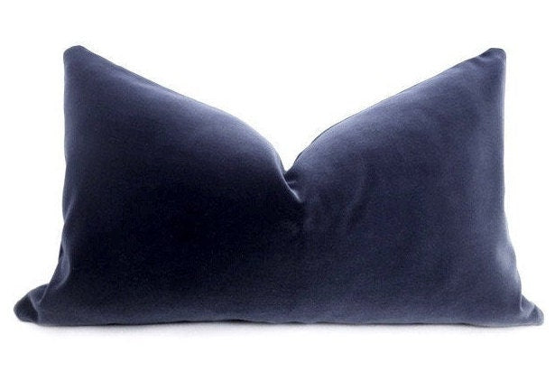 PLUSH Velvet Pillow Cover - Denim Navy