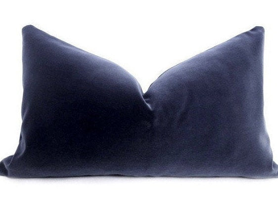 PLUSH Velvet Pillow Cover - Denim Navy