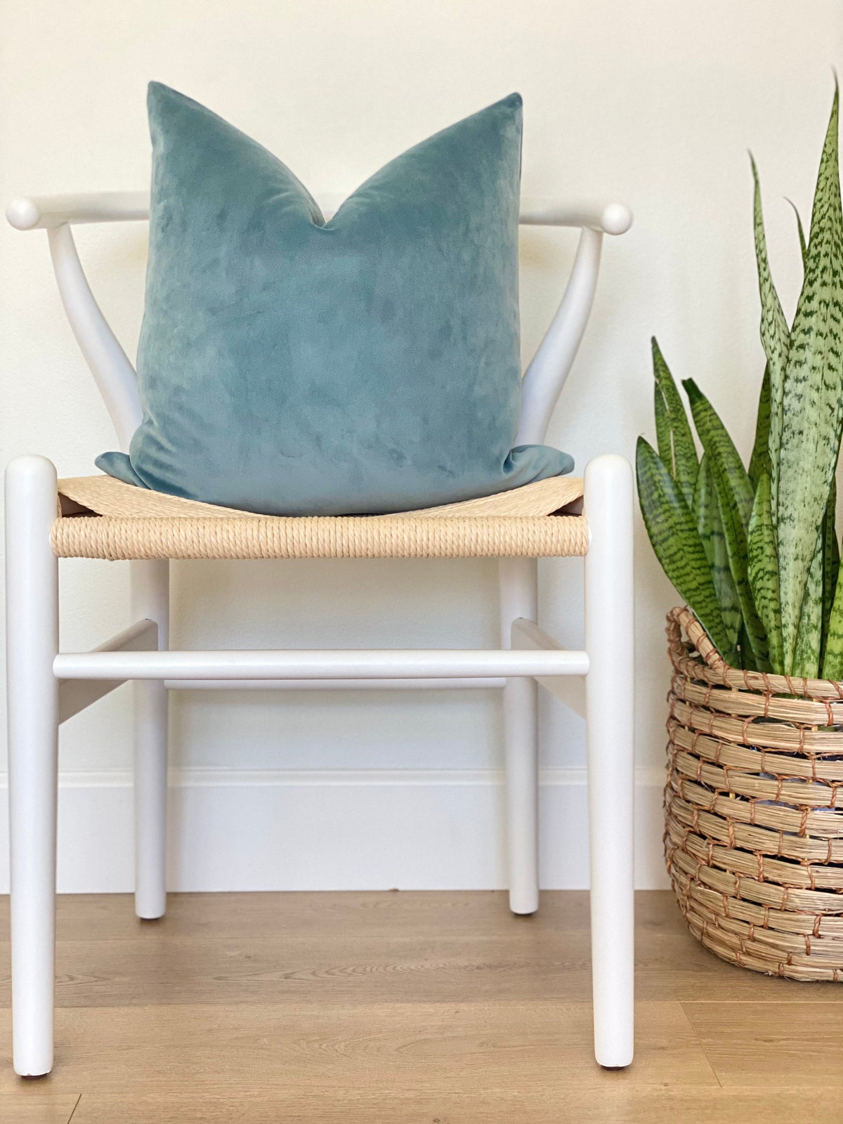 Plush Velvet Pillow Cover - Pacific Ocean Blue