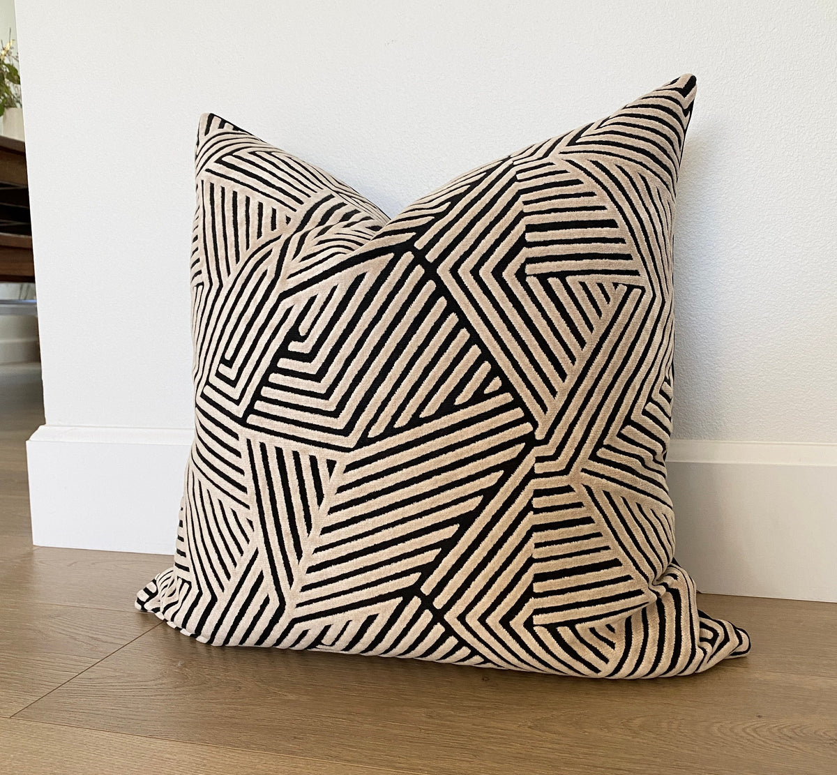 Sun Dial Pillow Cover - Cream and Black