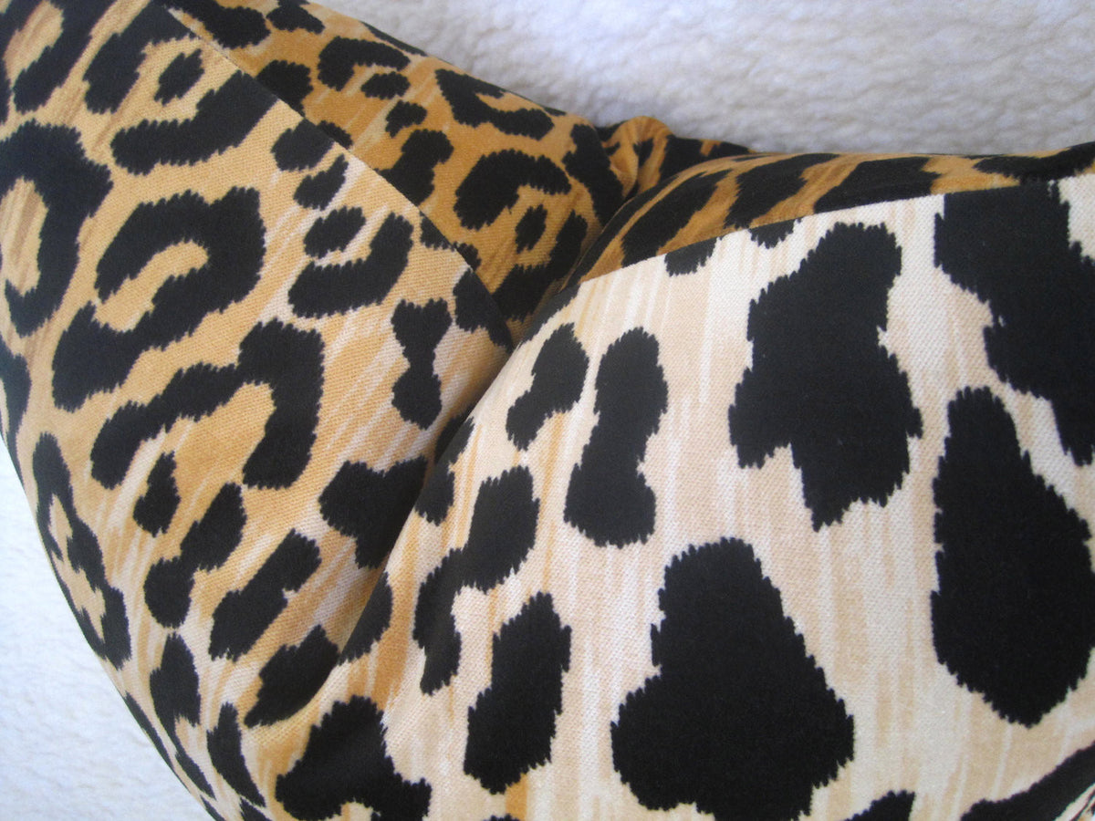 Leopard Velvet Pillow Cover - Gold