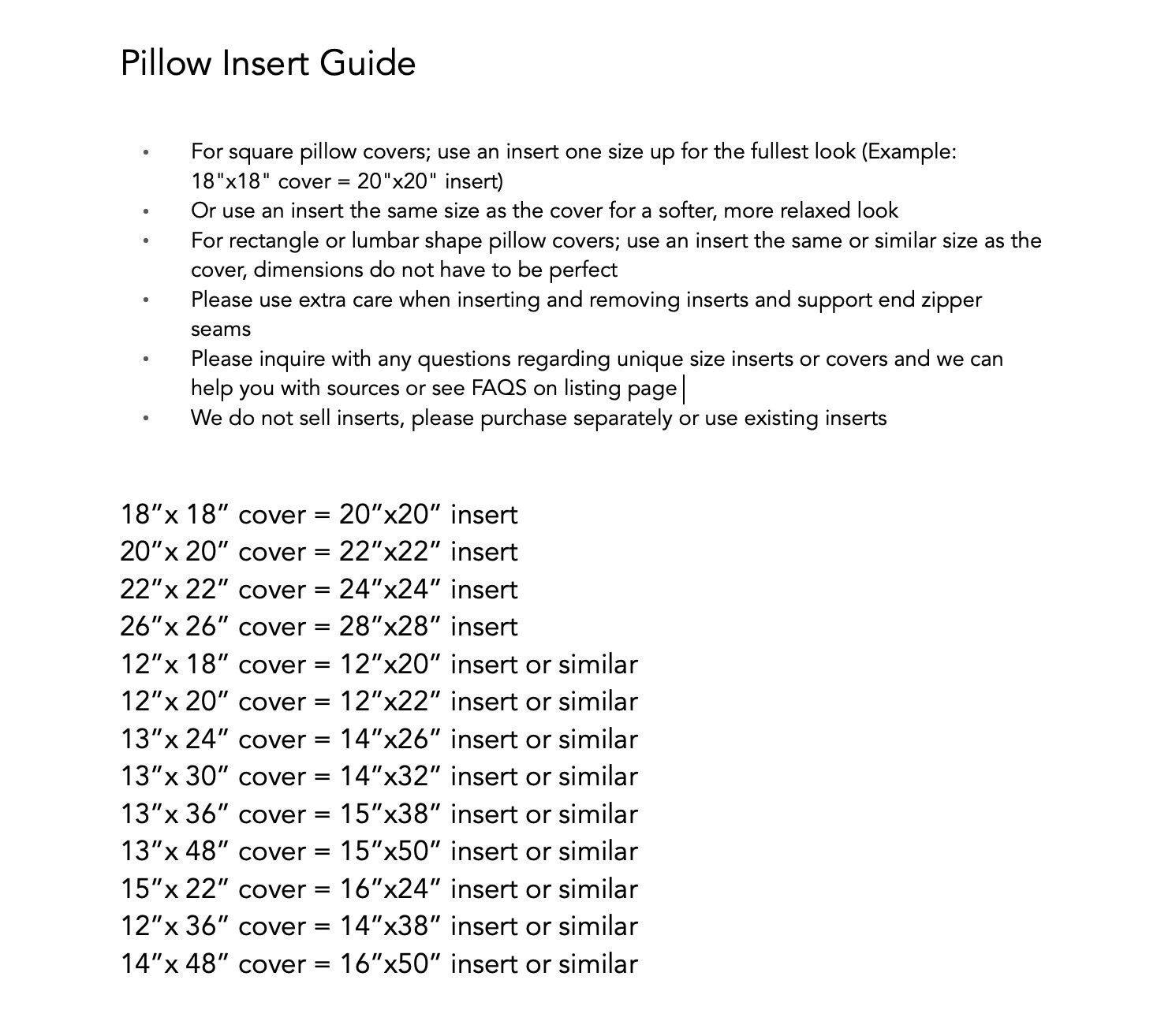 Pillow Forms Product Guide