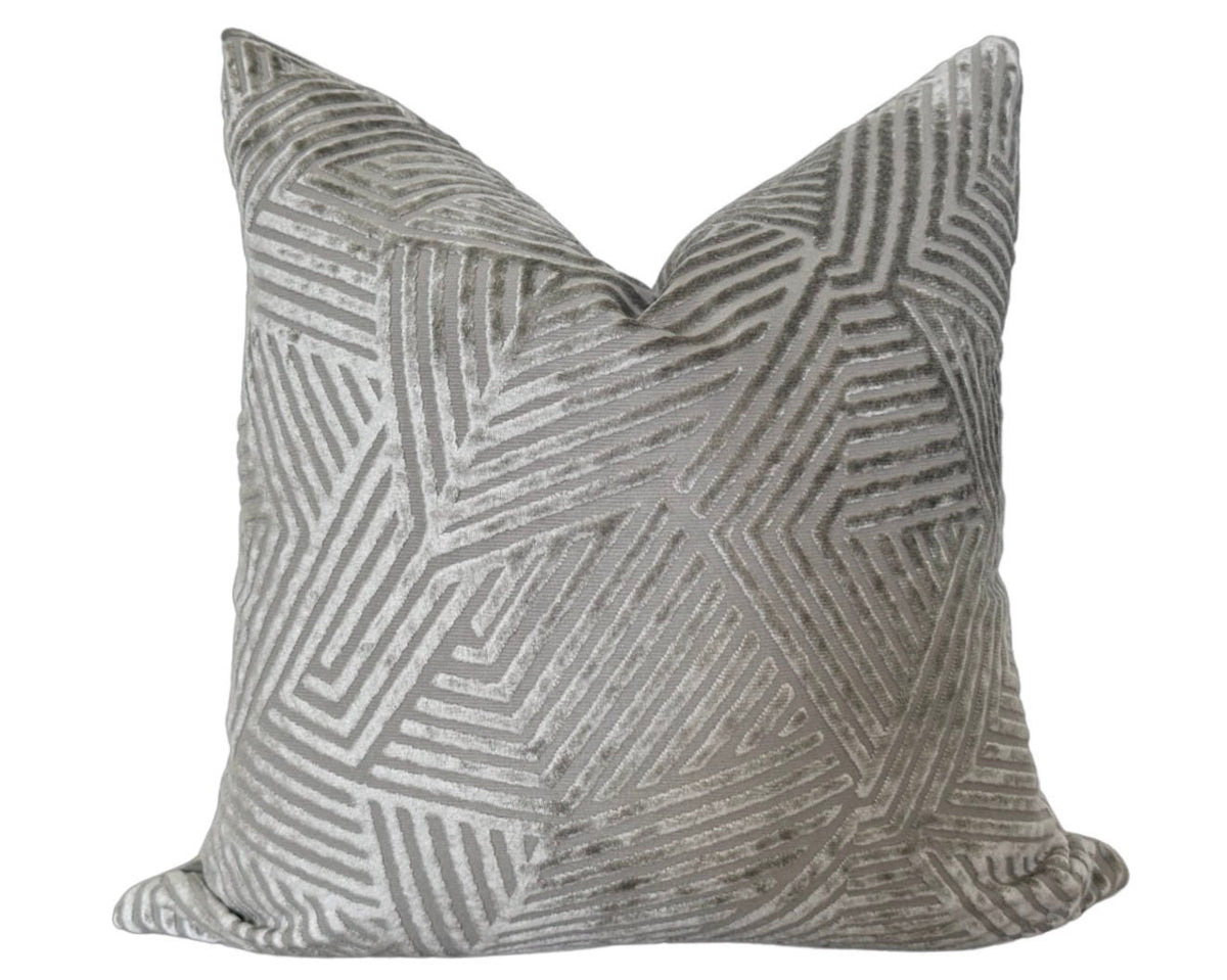 Sun Dial Pillow Cover - Silver