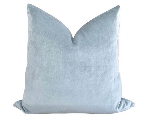 Belgium Velvet Pillow Cover - Spa Blue